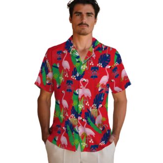 Philadelphia Phillies Flamingo Foliage Hawaiian Shirt - Blue & Green Tropical MLB Shirt for Men