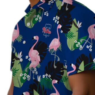 Philadelphia Phillies Flamingo Leaf Print Hawaiian Shirt - Stylish MLB Shirt for Baseball Fans