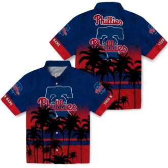 Philadelphia Phillies Hawaiian Shirt with Sunset Pattern - Custom Tropical Shirt for Fans