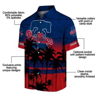 Philadelphia Phillies Hawaiian Shirt with Sunset Pattern - Custom Tropical Shirt for Fans