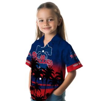 Philadelphia Phillies Hawaiian Shirt with Sunset Pattern - Custom Tropical Shirt for Fans