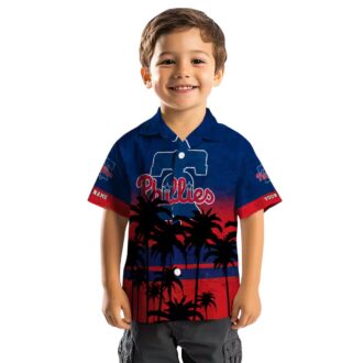 Philadelphia Phillies Hawaiian Shirt with Sunset Pattern - Custom Tropical Shirt for Fans