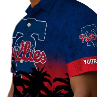 Philadelphia Phillies Hawaiian Shirt with Sunset Pattern - Custom Tropical Shirt for Fans