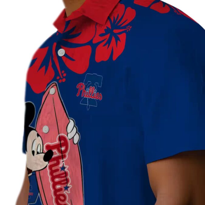 Philadelphia Phillies Mickey Surfing Blue Hawaiian Shirt - MLB Beach Shirt for Fans