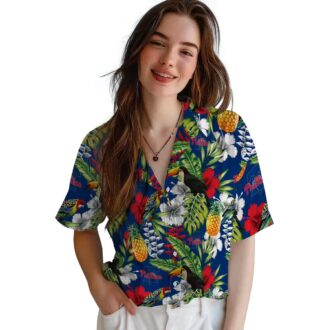 Philadelphia Phillies MLB Tropical Toucan Hawaiian Shirt - Blue Green Custom Fan Shirt