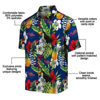 Philadelphia Phillies MLB Tropical Toucan Hawaiian Shirt - Blue Green Custom Fan Shirt