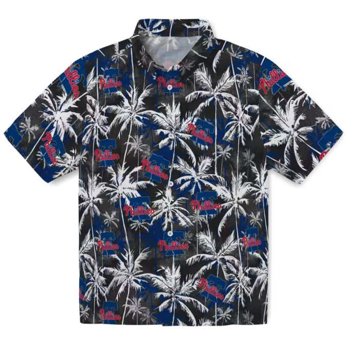 Philadelphia Phillies Palm Print Hawaiian Shirt - MLB Summer Fan Gear