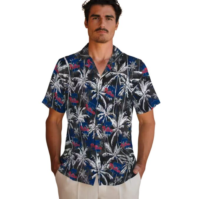 Philadelphia Phillies Palm Print Hawaiian Shirt - MLB Summer Fan Gear