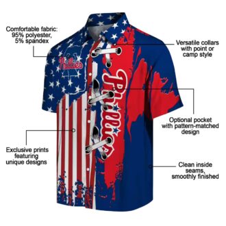 Philadelphia Phillies Stitched Flag Blue Hawaiian Shirt - Tropical MLB Shirt for Summer