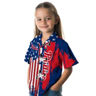 Philadelphia Phillies Stitched Flag Blue Hawaiian Shirt - Tropical MLB Shirt for Summer