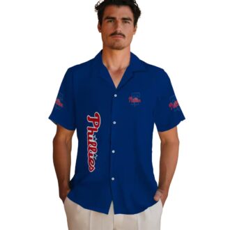 Philadelphia Phillies Stuart Minion Blue Hawaiian Shirt - Aloha Style MLB Fan Shirt