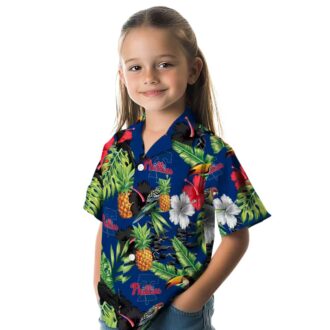 Philadelphia Phillies Toucan Hibiscus Hawaiian Shirt - Tropical Beach Shirt for Men