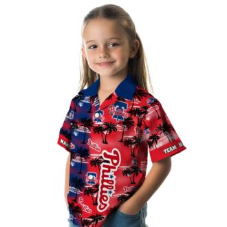 Philadelphia Phillies Tropical Palm Silhouettes Hawaiian Shirt - Custom MLB Fan Gear for Summer