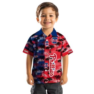 Philadelphia Phillies Tropical Palm Silhouettes Hawaiian Shirt - Custom MLB Fan Gear for Summer