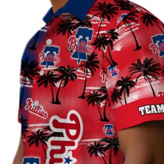 Philadelphia Phillies Tropical Palm Silhouettes Hawaiian Shirt - Custom MLB Fan Gear for Summer