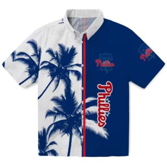 Phillies Tropical Palm Tree Aloha Short Sleeve Shirt - Official MLB Men’s Summer Vacation Wear