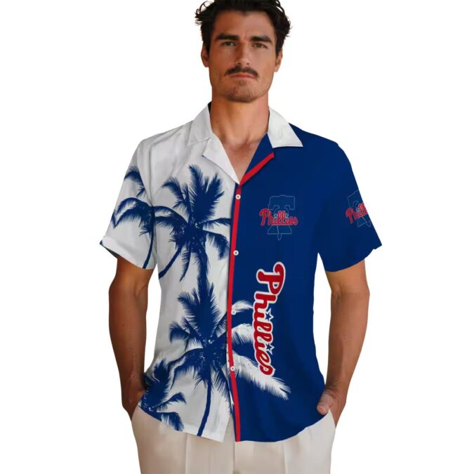 Phillies Tropical Palm Tree Aloha Short Sleeve Shirt - Official MLB Men’s Summer Vacation Wear