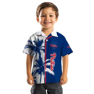 Phillies Tropical Palm Tree Aloha Short Sleeve Shirt - Official MLB Men’s Summer Vacation Wear