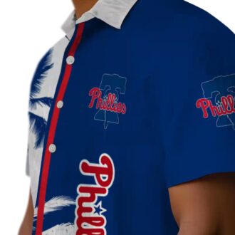 Phillies Tropical Palm Tree Aloha Short Sleeve Shirt - Official MLB Men’s Summer Vacation Wear