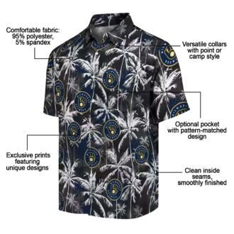 Best Milwaukee Brewers Floral Button-Up Shirt - Tropical MLB Hawaiian Vacation Apparel