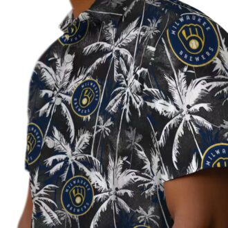 Best Milwaukee Brewers Floral Button-Up Shirt - Tropical MLB Hawaiian Vacation Apparel