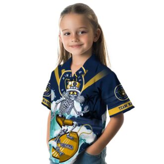 Brewers Hawaiian Shirt for Men - Navy Blue Surf Skeleton Tropical MLB Baseball Apparel