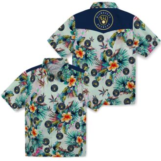 Buy Milwaukee Brewers Green Hawaiian Shirt - MLB Floral Summer Beach Shirt