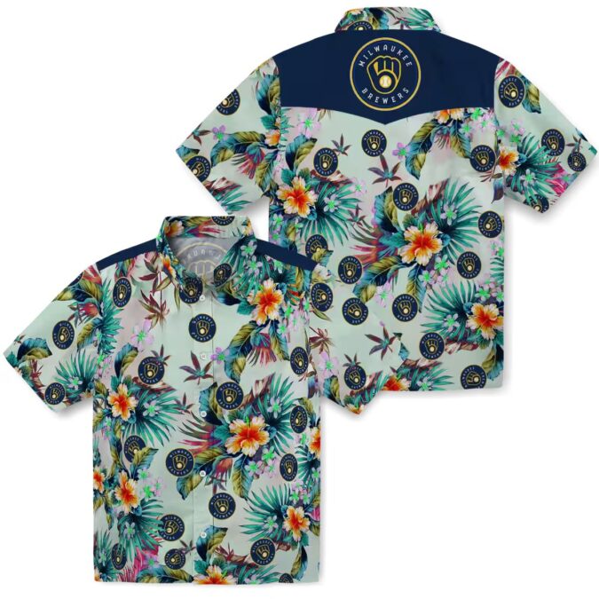 Buy Milwaukee Brewers Green Hawaiian Shirt - MLB Floral Summer Beach Shirt