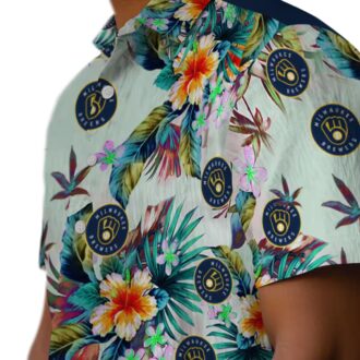 Buy Milwaukee Brewers Green Hawaiian Shirt - MLB Floral Summer Beach Shirt