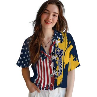 Limited Edition Milwaukee Brewers Tropical Hawaiian Shirt - Navy Blue Baseball Vacation Shirt