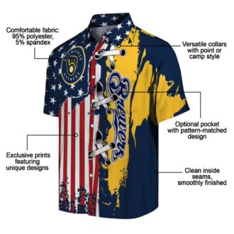 Limited Edition Milwaukee Brewers Tropical Hawaiian Shirt - Navy Blue Baseball Vacation Shirt