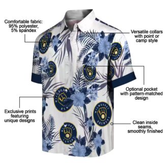Men’s Milwaukee Brewers Hawaiian Shirt - Tropical Patriotic Style for 4th of July & Beach Days