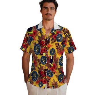Milwaukee Brewers Beach Shirt - Navy Red Hawaiian Style for Baseball Fans