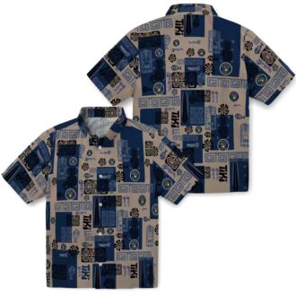 Milwaukee Brewers Fan Hawaiian Shirt - Navy Blue Tribal Print for Vacation & Game Day