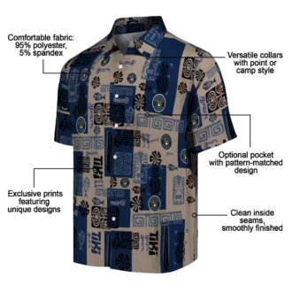 Milwaukee Brewers Fan Hawaiian Shirt - Navy Blue Tribal Print for Vacation & Game Day