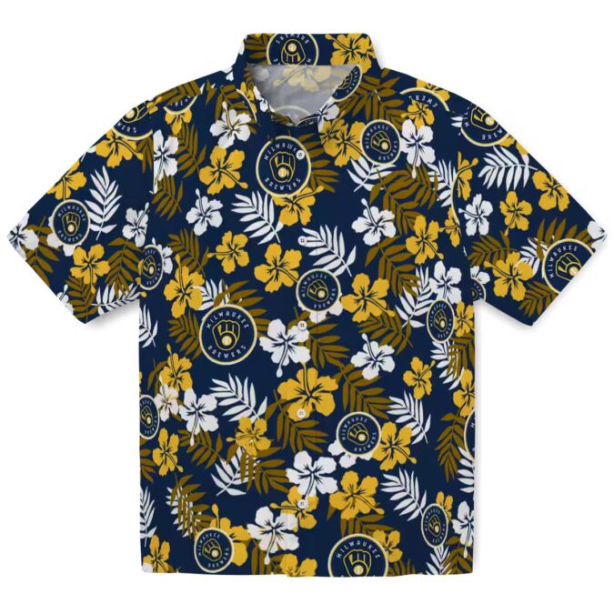 Milwaukee Brewers Floral Hawaiian Shirt for Men - Summer Beach Vacation MLB Style