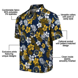 Milwaukee Brewers Floral Hawaiian Shirt for Men - Summer Beach Vacation MLB Style