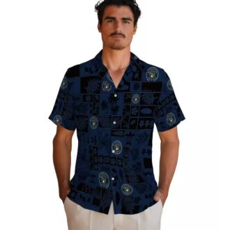 Milwaukee Brewers MLB Tropical Hawaiian Shirt - Navy Blue Black Floral Patchwork Shirt for Summer Parties