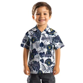 Milwaukee Brewers Navy Blue Tropical Hawaiian Shirt - MLB Floral Aloha Shirt for Men & Fans