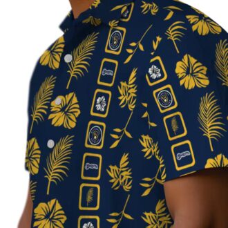 Milwaukee Brewers Navy Floral Hawaiian Shirt - Official MLB Summer Fan Apparel