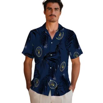 Milwaukee Brewers Palm Leaf Button Up Shirt for Men - MLB Aloha Hawaiian Summer Outfit