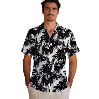 Milwaukee Brewers Palm Motif Hawaiian Shirt for Men - Black White MLB Fanwear