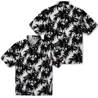 Milwaukee Brewers Palm Motif Hawaiian Shirt for Men - Black White MLB Fanwear