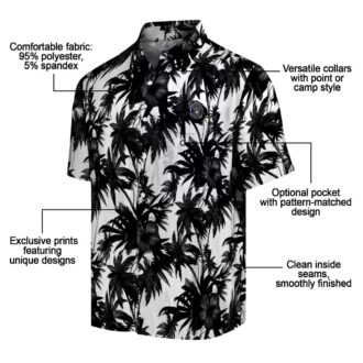 Milwaukee Brewers Palm Motif Hawaiian Shirt for Men - Black White MLB Fanwear