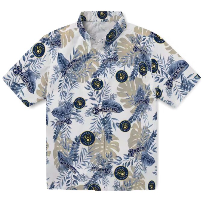 Milwaukee Brewers Tropical Palm Leaf Hawaiian Shirt - Men's Summer Party Look
