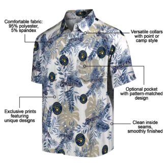 Milwaukee Brewers Tropical Palm Leaf Hawaiian Shirt - Men's Summer Party Look