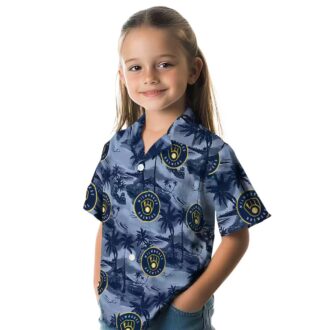 MLB Milwaukee Brewers Aloha Shirt for Men - Coastal Palms Summer Vacation Wear