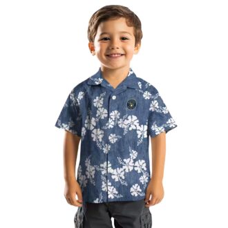 MLB Milwaukee Brewers Fan Vacation Shirt - Navy Tropical Hibiscus Clusters Style