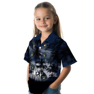 Navy Blue Brewers Sunset Hawaiian Shirt - Custom Aloha Shirt for Milwaukee Baseball Fans