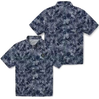 Official Milwaukee Brewers Leaf Pattern Hawaiian Shirt - MLB Navy Blue Gear